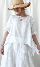 BYPIAS Hana linen shirt white