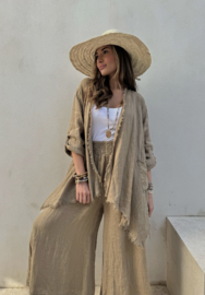 BYPIAS, BOHEMIANA MALLORY LINEN PANTS, SAVANNA