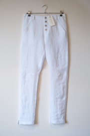 BYPIAS Linen Pants Tease Men White