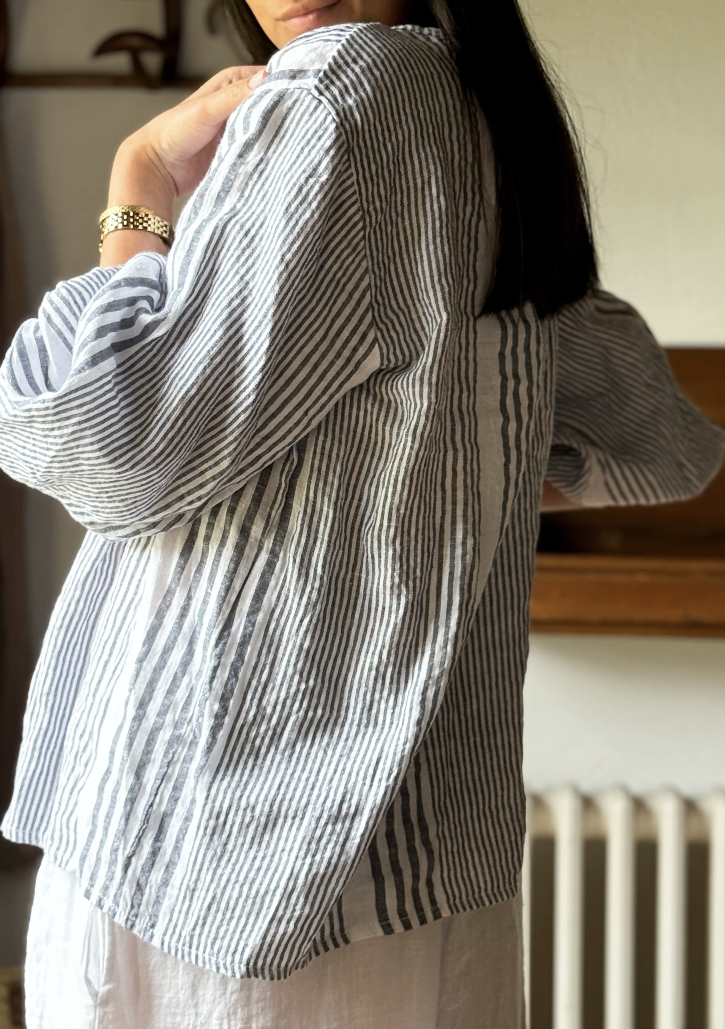 BYPIAS, BOHEMIANA CORFU LINNEN CAPRI BLUE STRIPE