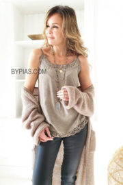 BYPIAS BOHEMIANA NICOLE TOP, TAUPE