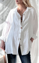 BYPIAS, BOHEMIANA  LILEE OVERSIZED BLOUSE WHITE