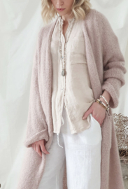 BYPIAS BOHEMIANA SLOWLY MORNING CARDIGAN, LIGHT PINK
