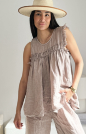 BYPIAS , BOHEMIANA LINNEN TOP CHANTEL SILVERPINK