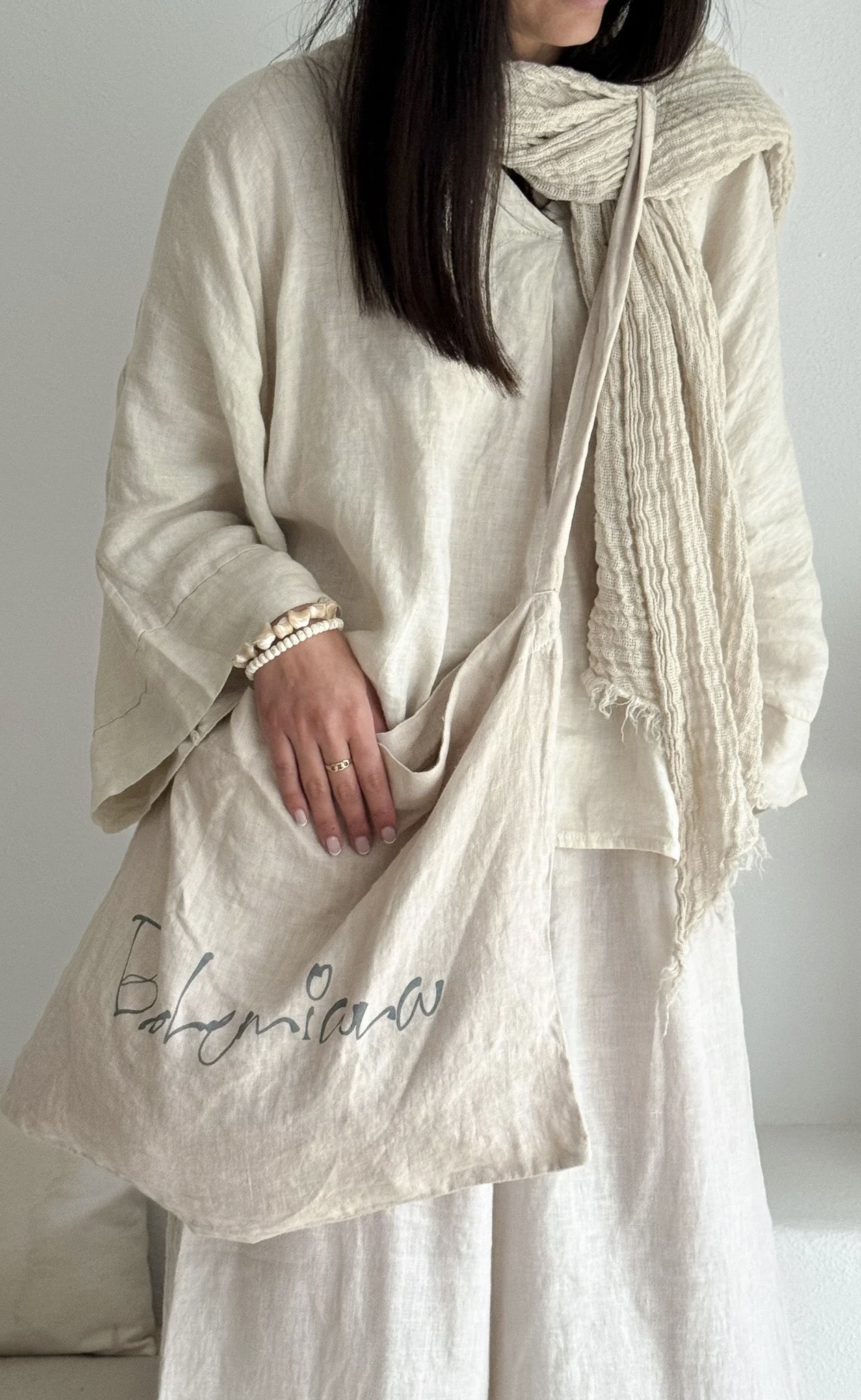 BYPIAS, BOHEMIANA  BOHO MESH SJAAL SAND