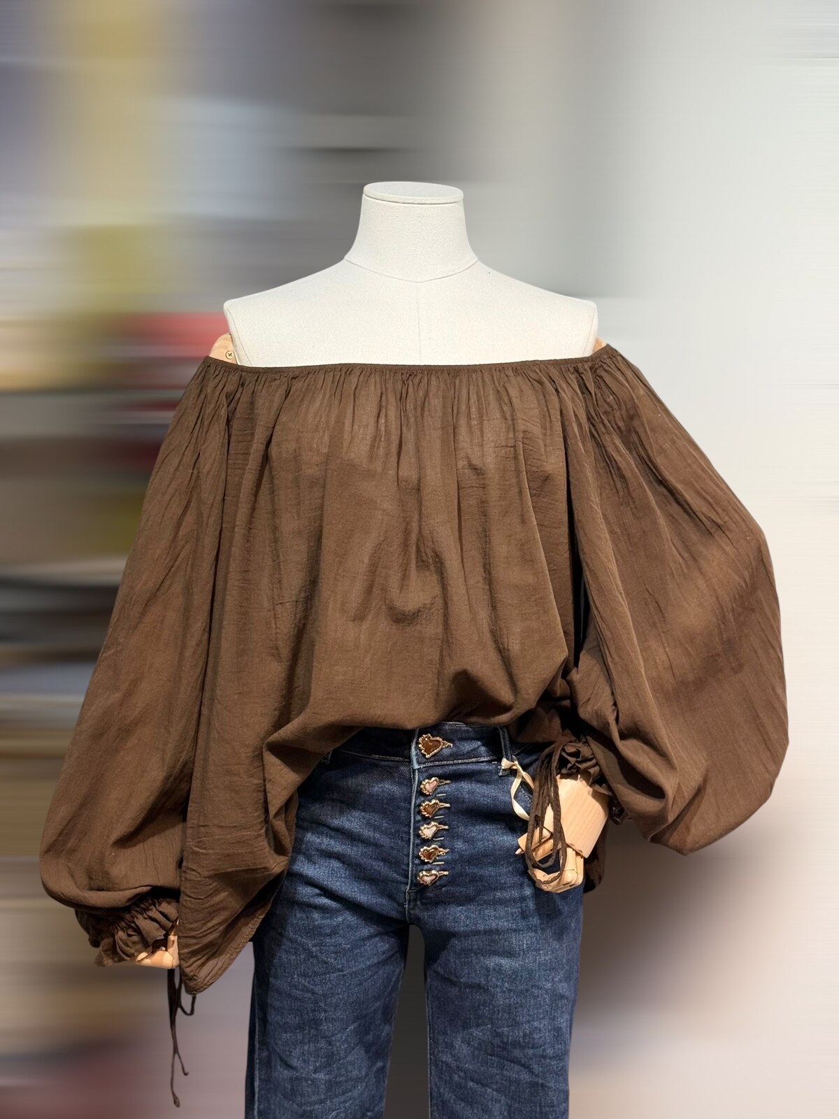 COTTON BLOUSE ABBY CHOCO