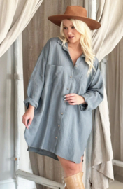 BYPIAS, BOHIEMIANA.BLOUSE SLOW LIFE SMOKEY BLUE