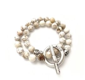 Blow Bijoux Bracelet Nude Double Rang  Howlite