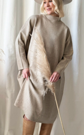 BYPIAS, BOHEMIANA VIVELLA  KNIT DRESS TAUPE