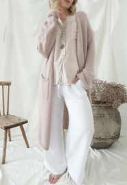 BYPIAS BOHEMIANA SLOWLY MORNING CARDIGAN, LIGHT PINK