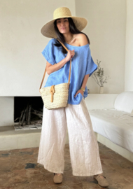 BYPIAS, BOHEMIANA  DALTON LINNEN BLOUSE HEAVENLY BLUE