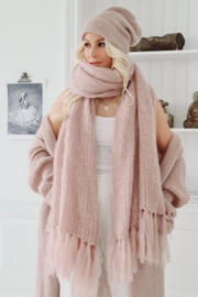BYPIAS MUFFY MOHAIR SCARF, PINK