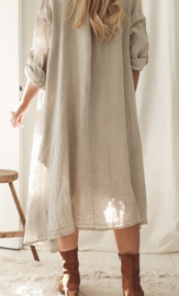 BYPIAS BOHEMIANA FOOL FOR LOVE LINEN TUNIC, BEIGE