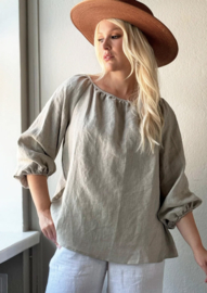 BYPIAS , ANALISE LINNEN BLOUSE NATUREL