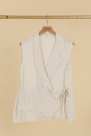 Linnen Gilet Blazer Liv Beige