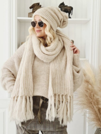 BYPIAS MUFFY MOHAIR SCARF, BEIGE