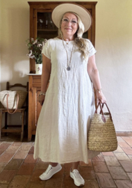 BYPIAS, BOHEMIANA  LINNEN JURK PALMA SAND