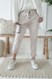 BYPIAS PERFECT JOGGERS BUTTONS, BEIGE