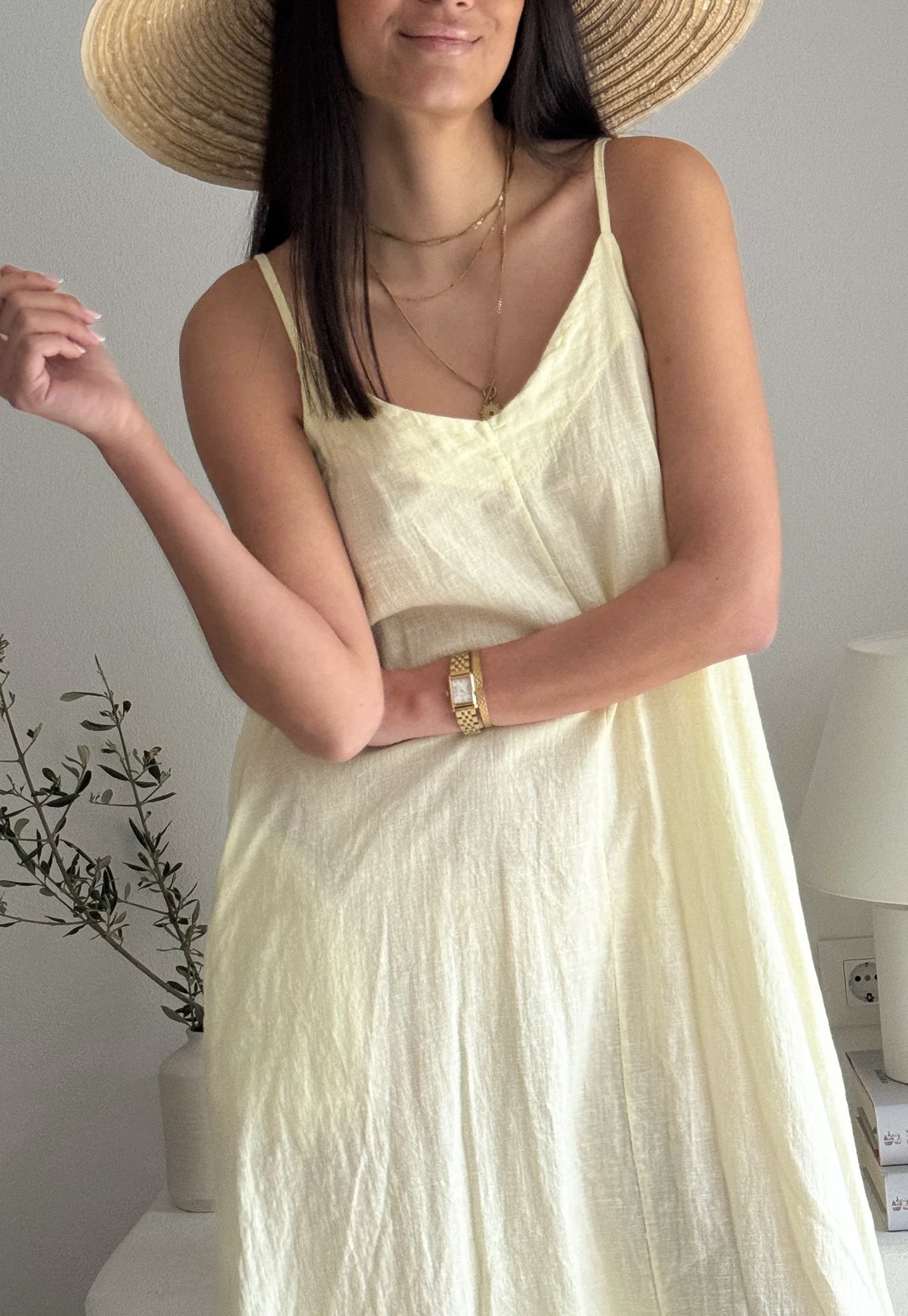 BYPIAS, BOHEMIANA  SUNNY ESCAPE LINNEN DRESS LEMON