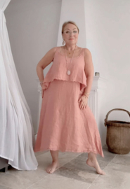 BOHIEMIANA. AMANDINE LINNEN DRESS BLUSH