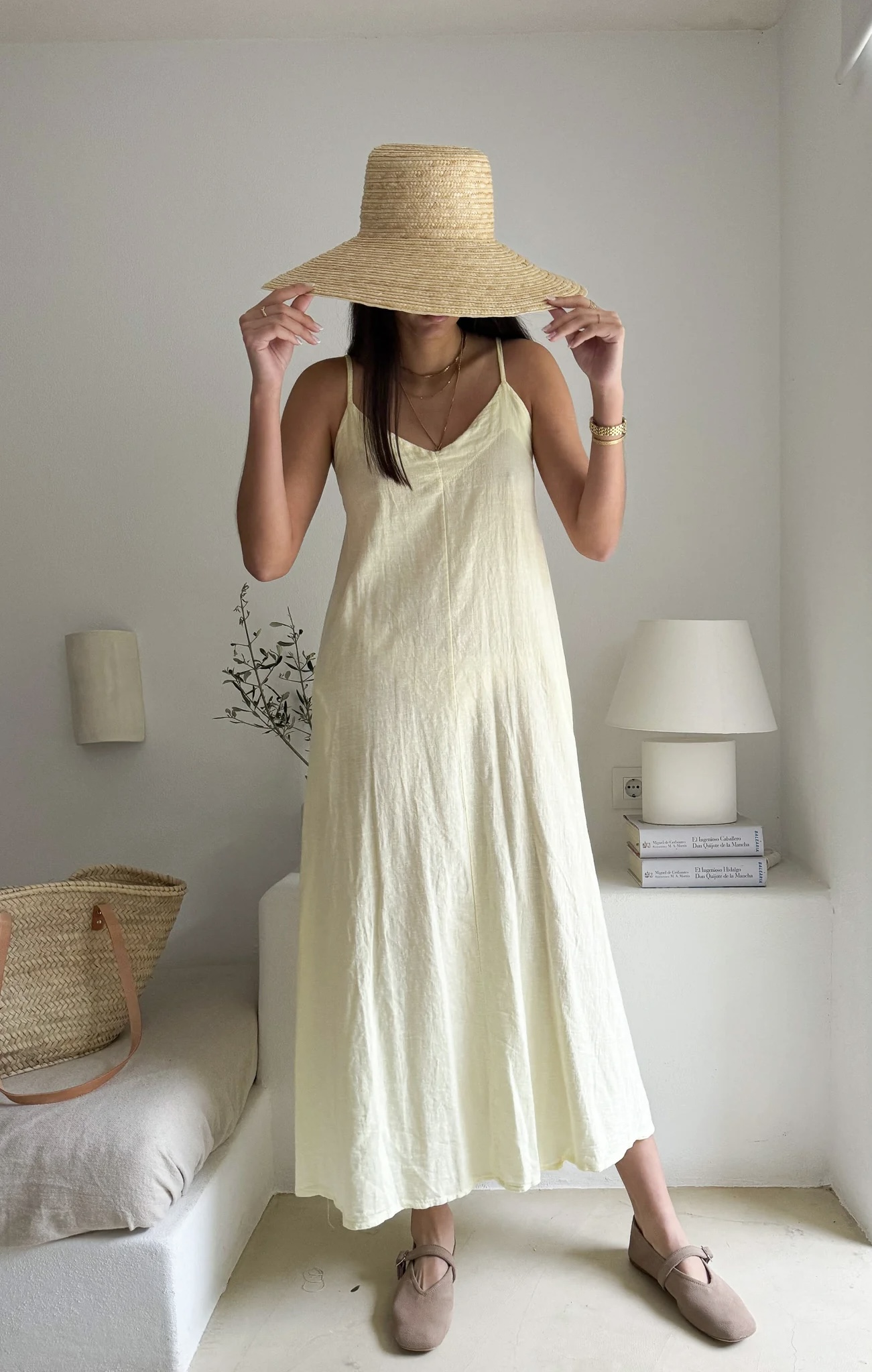 BYPIAS, BOHEMIANA  SUNNY ESCAPE LINNEN DRESS LEMON