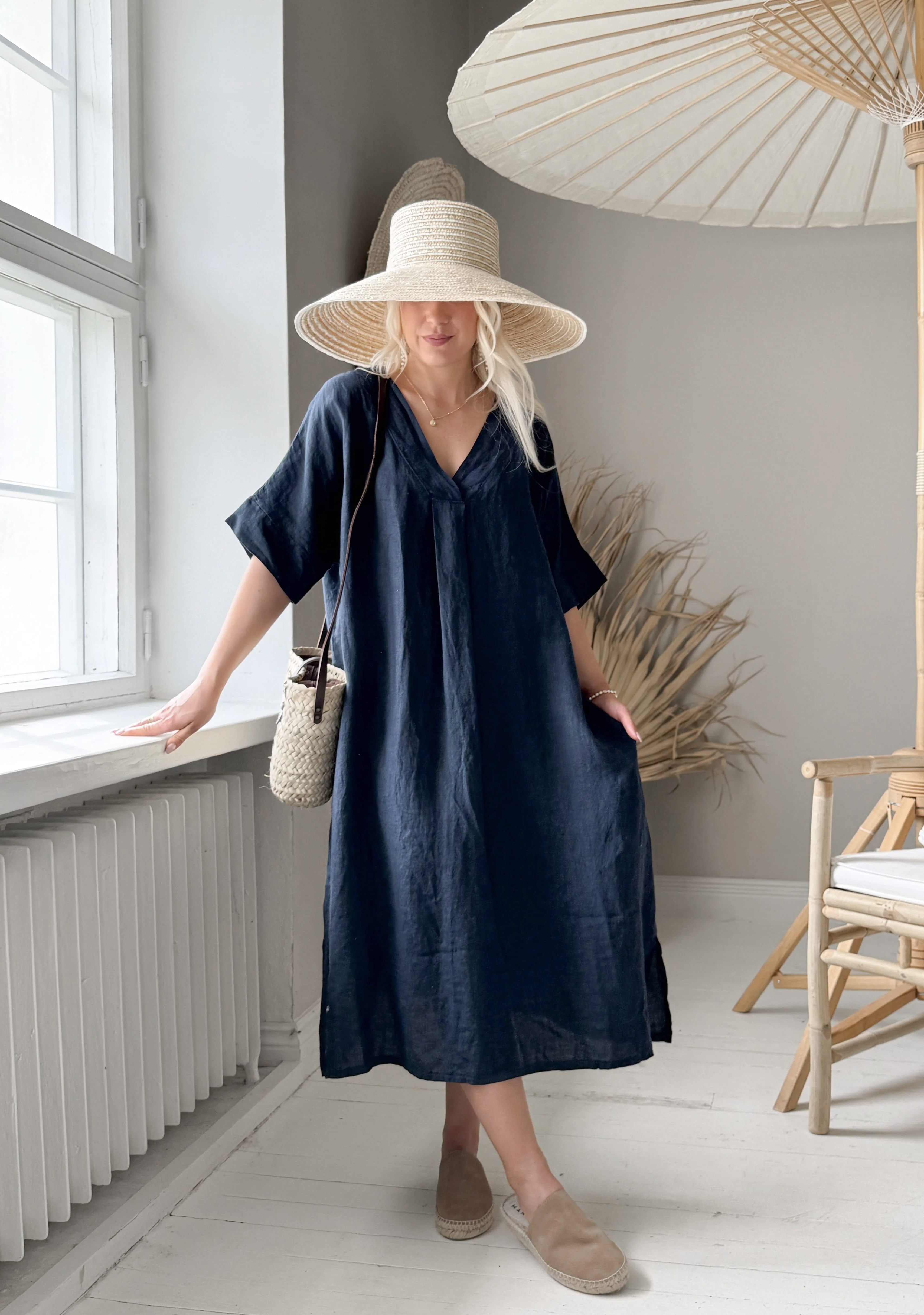 BYPIAS, BOHEMIANA  YOKO LINNEN JURK NAVY