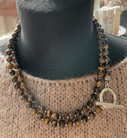 Blow Bijoux Necklace Nude Double Rang  Dark Brown