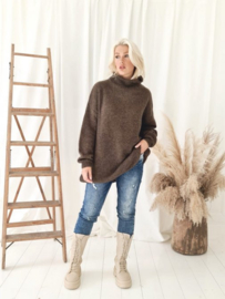 BYPIAS LOOSE MOHAIR JUMPER, ESPRESSO