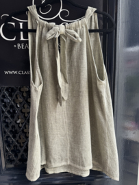 Linnen/Cotton Mix Top Lilo Kaki