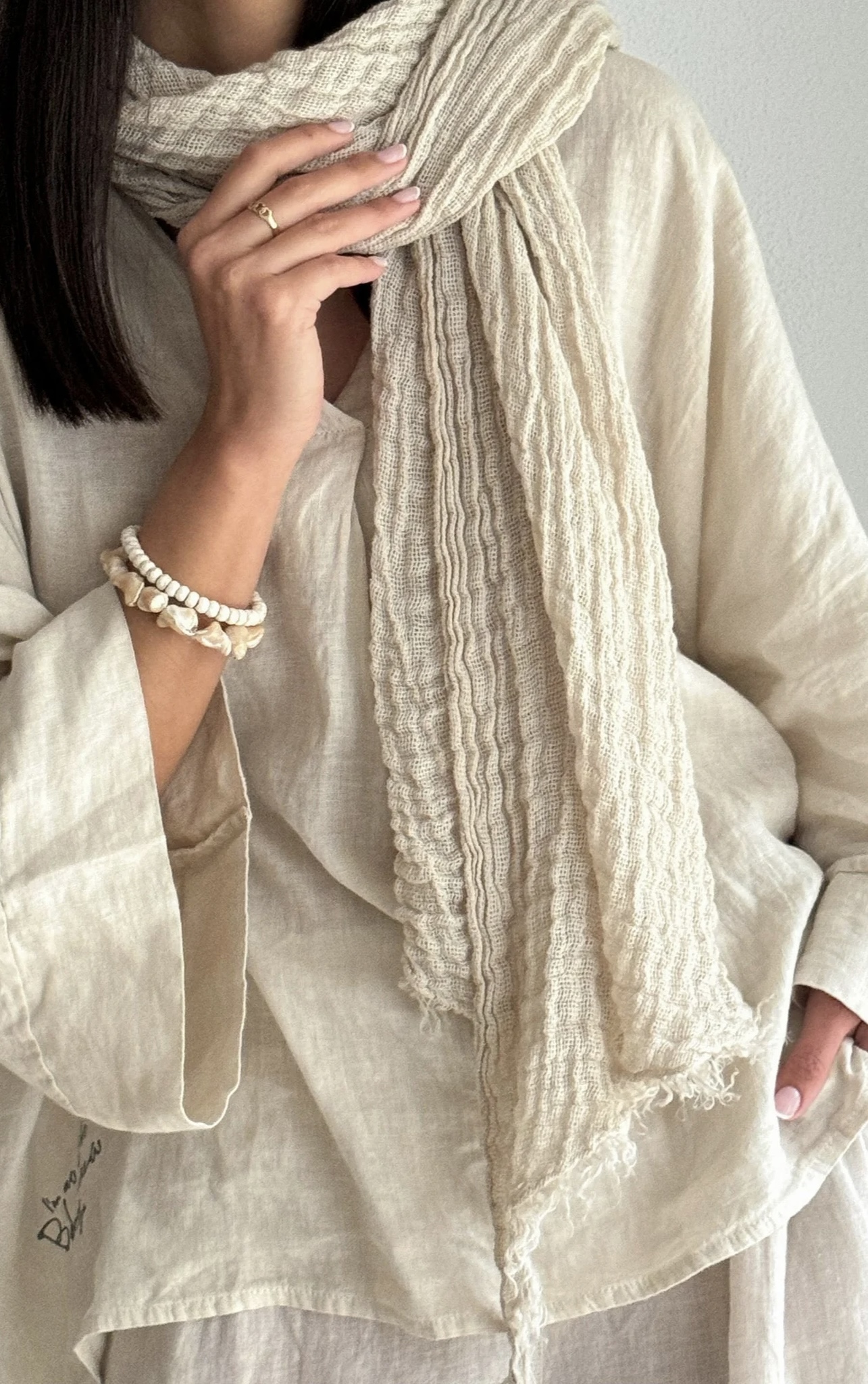 BYPIAS, BOHEMIANA  BOHO MESH SJAAL SAND