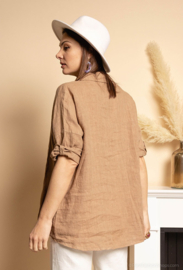 Blouse linnen Lieve Camel