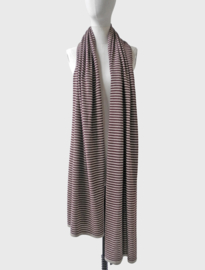 Sjaalmania Cosy Chic Sjaal Stripes Burgundy - Soft Taupe