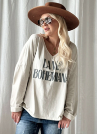 BYPIAS , BOHEMIANA  LA VIE SHIRT BEIGE