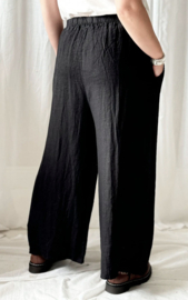 BYPIAS, BOHEMIANA , HAVANA LINEN PANTS, BLACK