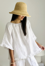BYPIAS , BOHEMIANA LINNEN BLOUSE ALESSIA WHITE