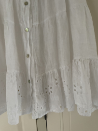Linen blouse sleeveless Fleur White