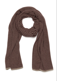 Sjaalmania Cosy Chic Sjaal Stripes Burgundy - Soft Taupe