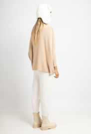 Poncho trui met zakjes Tamara in Beige