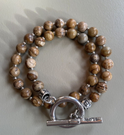 Blow Bijoux Bracelet Nude Double Rang  Naturel /Jasper