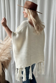 BYPIAS, BOHEMIANA , DALILA PONCHO OFF WHITE