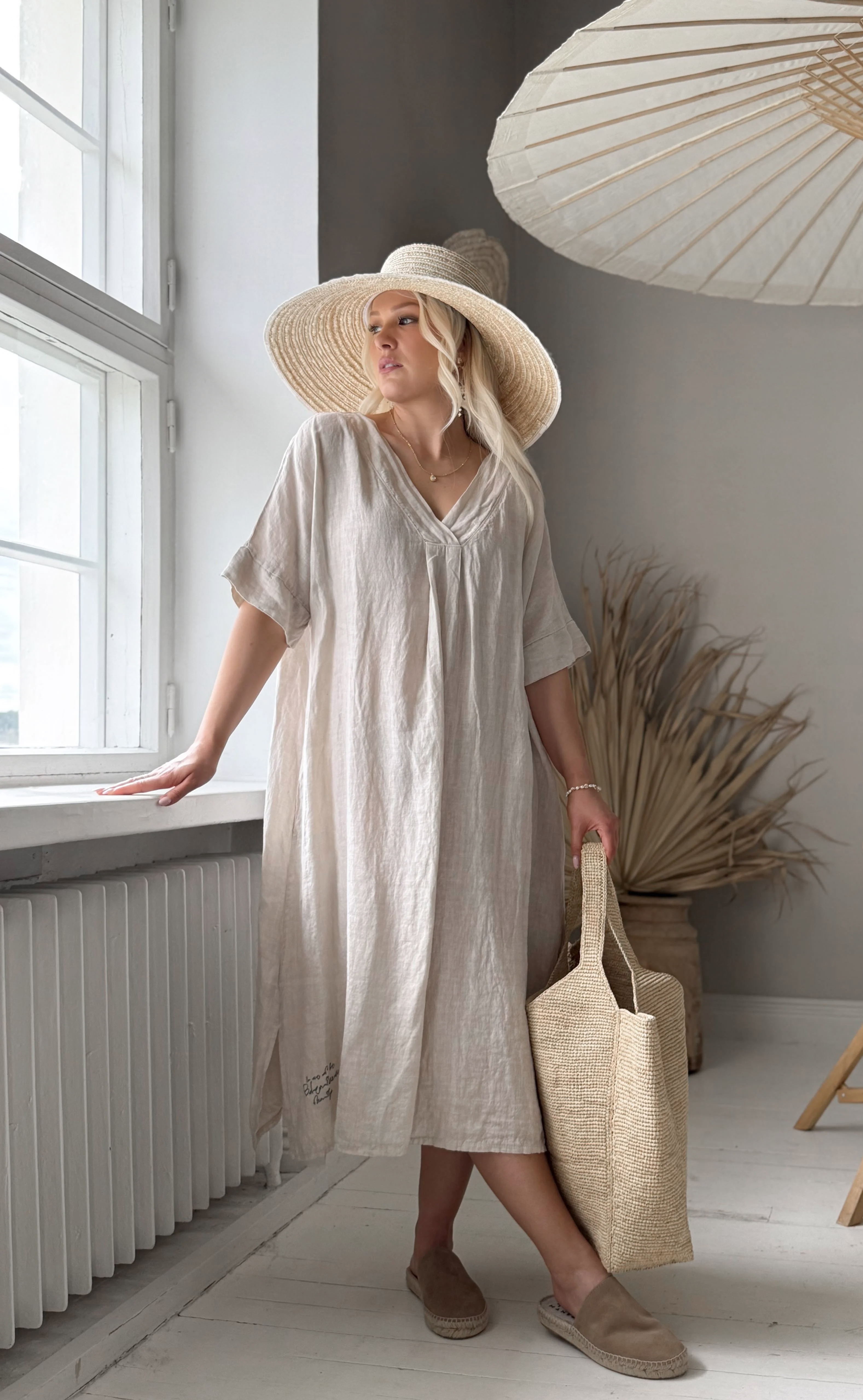 BYPIAS, BOHEMIANA  YOKO LINNEN JURK  SAND