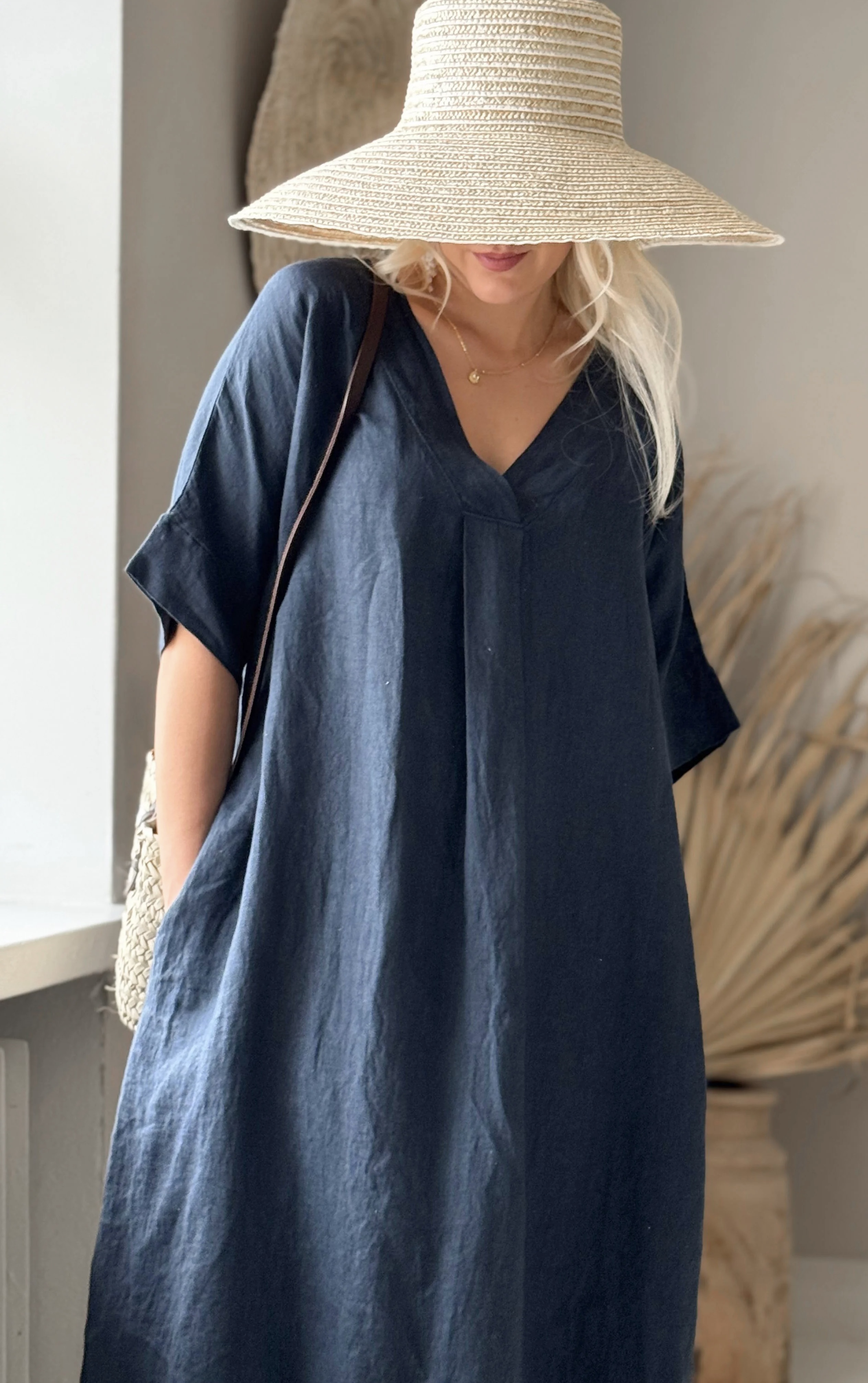 BYPIAS, BOHEMIANA  YOKO LINNEN JURK NAVY