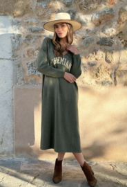 BYPIAS,  BOHEMIANA KNIT DRESS, OLIVE GREEN