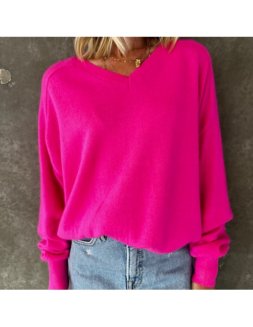 TWNS SALIDA V-NECK TRUI NEON PINK