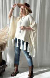 BYPIAS, BOHEMIANA , DALILA PONCHO OFF WHITE