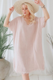 BYPIAS BOHEMIANA KAFTAN TARIFA TUNIC, LIGHT PINK