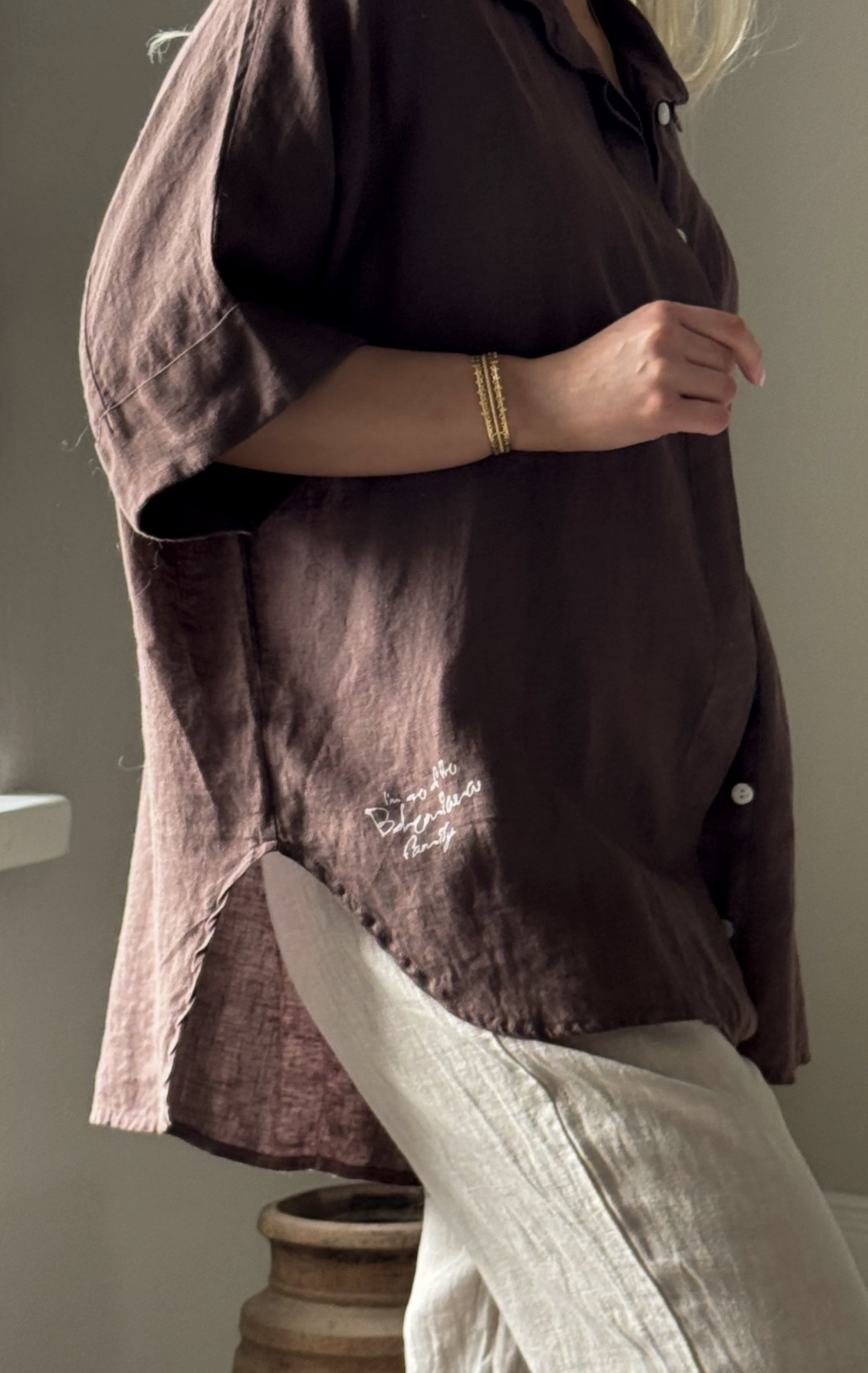 BYPIAS, BOHEMIANA DAYBREAK BLOUSE COFFEE