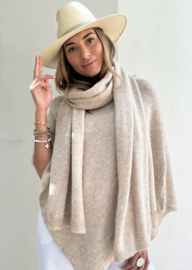 BYPIAS , BOHEMIANA  BETTANY PONCHO BEIGE