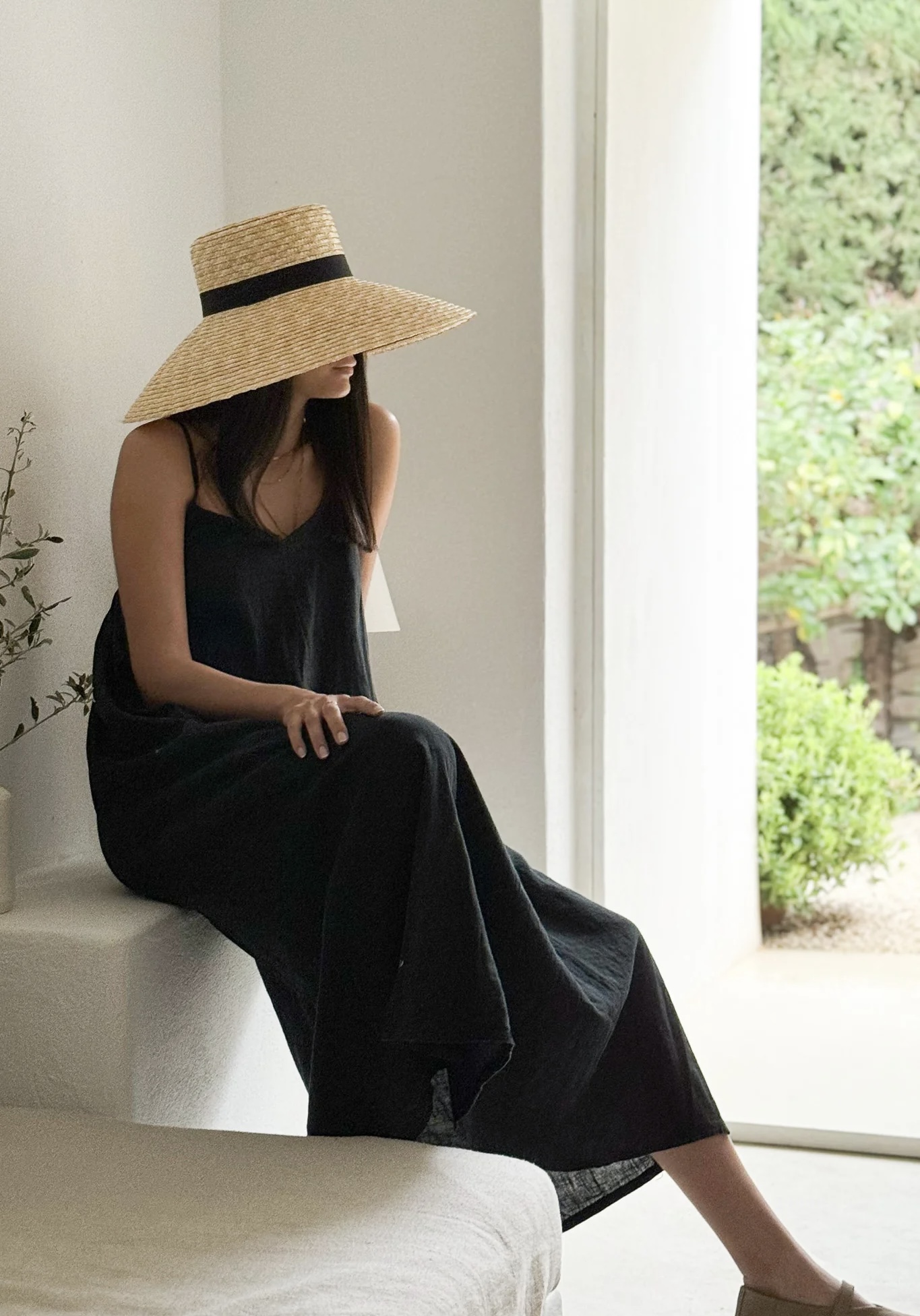 BYPIAS, BOHEMIANA  SUNNY ESCAPE LINNEN DRESS BLACK