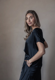 BYPIAS, BOHEMIANA  SATIN LUXERY ELLERY TOP BLACK